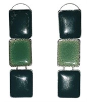 Green Stone Dangle Earrings