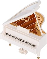 White Piano Music Box