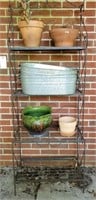 BAKERS RACK PLANT STAND, FLOWER POTS AND