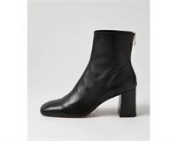BLACK LEATHER ANKLE BOOTS $45