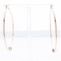 DG 18kt Gold Overlay Large Hoop Earrings w/ Gold B