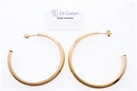 DG Brazil 18kt Gold Overlay Hoop Earrings Stud Bac