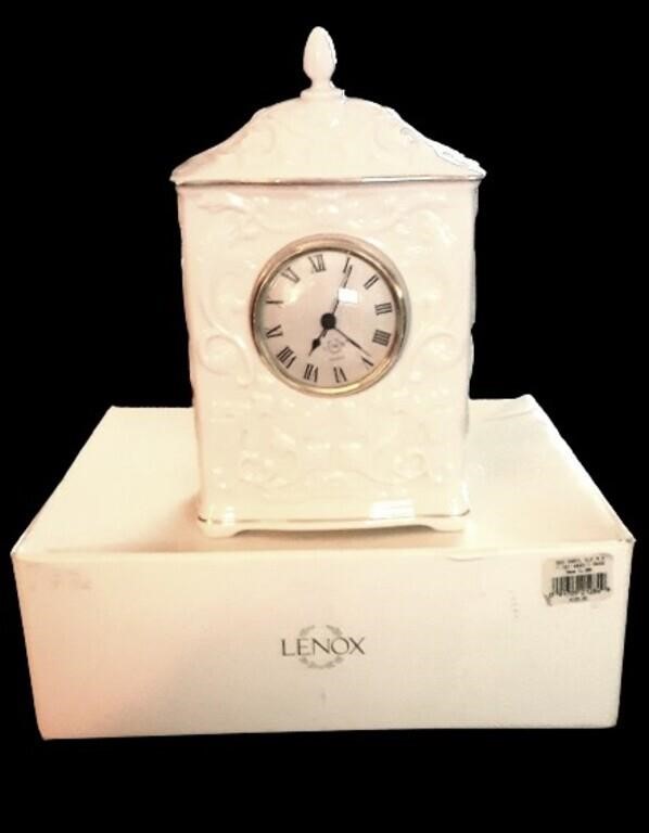 Lenox Ivory China Mantle Clock-In Original Box