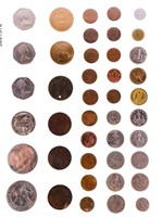 Collection - 42 Coins, Medals, Tokens, World Mix