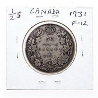 Canada 1931 Silver Half Dollar F12