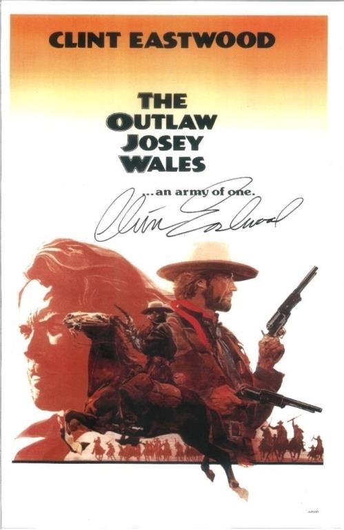 The Outlaw Movie Card 17 x 11" - Clint Eastwood F