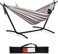 PNAEUT 2-Person Hammock with Stand (Coffee)