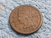 1848 large 1 cent piece