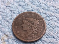 1837 large 1 cent piece