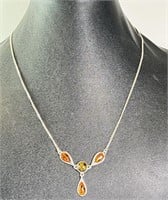 17" Sterling Baltic Amber Necklace (Nice) 7 Grams