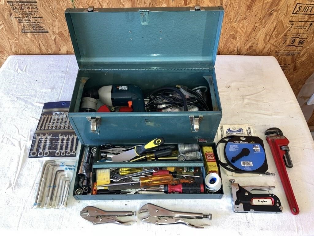 Large Metal Tool Box Full of Tools