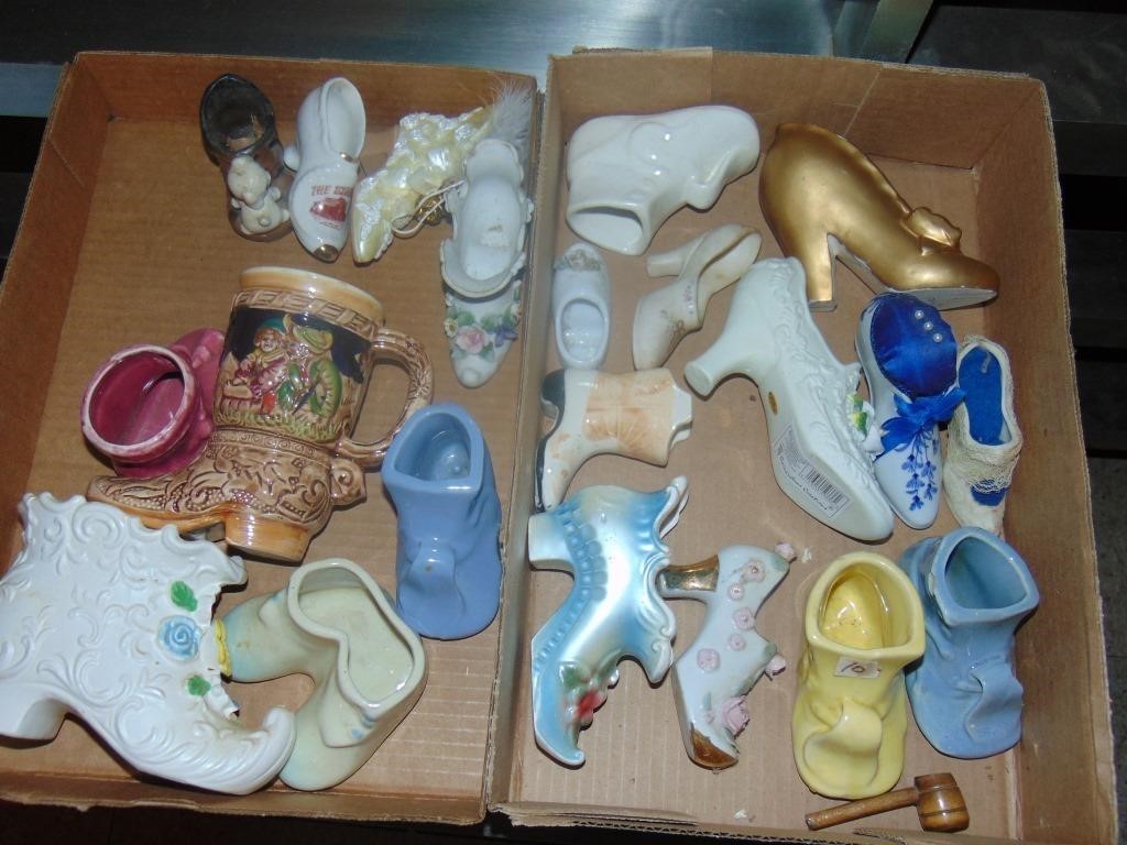 (2) Flats of Collector Shoe Figurines