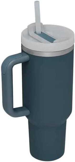 40 oz Insulated Tumbler with Handle and Straw