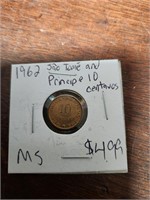 1962 São Tomé and Principe 10 centavos MS