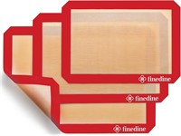 Silicone Baking Mat Set of 3 - Fine Dine  Red