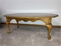 Wood Oval Coffee Table Inlay Top