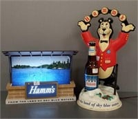 Plastic Hamm's Beer sign with bottle (as seen) 16"