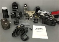 Nikon 35mm camera, lenses, Yashica camera,