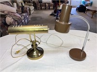 Vintage Brass Bankers/Desk Lamp Plus One