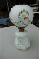 Small Hand Painted Oil Lamp 8 1/2"T