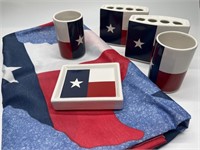 Texas Flag-Themed Bathroom Decor