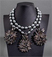Vilaiwan Two-Strand Faux Pearl & Crystal Necklace