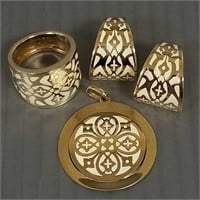 Set of 14K gold & enamel Italian jewelry