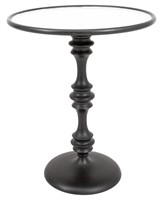 Italian Modernist Ceramic Top Metal End Table
