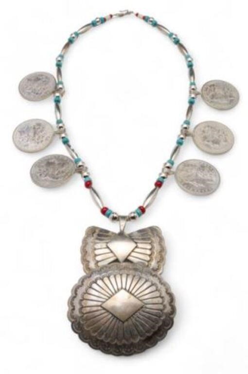 Native American Style Morgan Dollar Necklace.