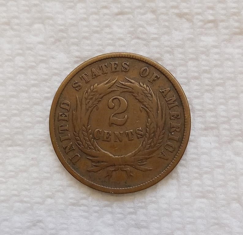 1864 US 2-cent coin