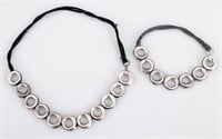 Modernist Silver Jewelry Set, 2 Pieces