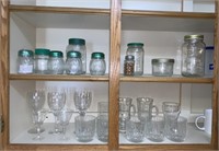 Clear Glass Stems, Glasses, Jars, & Shakers