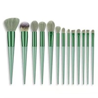 13 Pcs Makeup Brushes Set with Green Skin