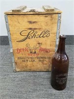 Antique Schell's, New Ulm Deer brand beer case