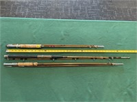 3 Wooden Fishing Rods