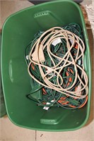 TOTE OF EXTENSION CORDS
