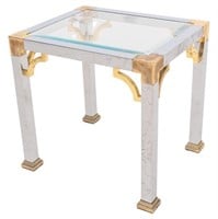 Maison Jansen Style Brass & Chrome Side Table