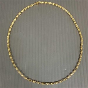 14K gold fancy link necklace - 10.8 grams; 18"