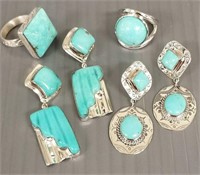 4 pieces of sterling jewelry set with campitos