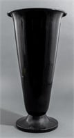Black Paint Decorated Metal Trumpet Vase