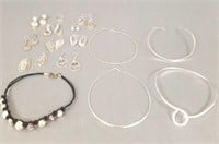 Group of sterling jewelry including chokers,