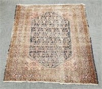Handmade oriental rug with designs - 61" x 68"