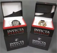 2 Invicta Reserve collector watches with boxes: