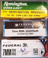 3 boxes 7mm Remington Mag shells