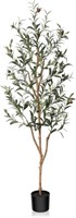 Kazeila Artificial Olive Tree 5FT Tall Faux Silk