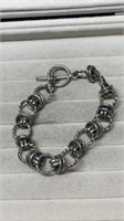 Sterling Silver Round Link Bracelet 925