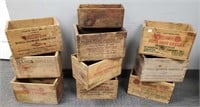 10 vintage wooden ammo crates including Winchester