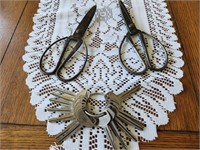 Antique Scissors.  Keys.