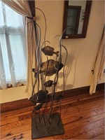 Iron fish sculpture 54"tall , base is 17x13"