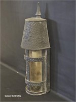 Outdoor Cast lantern hardwired amber glass
